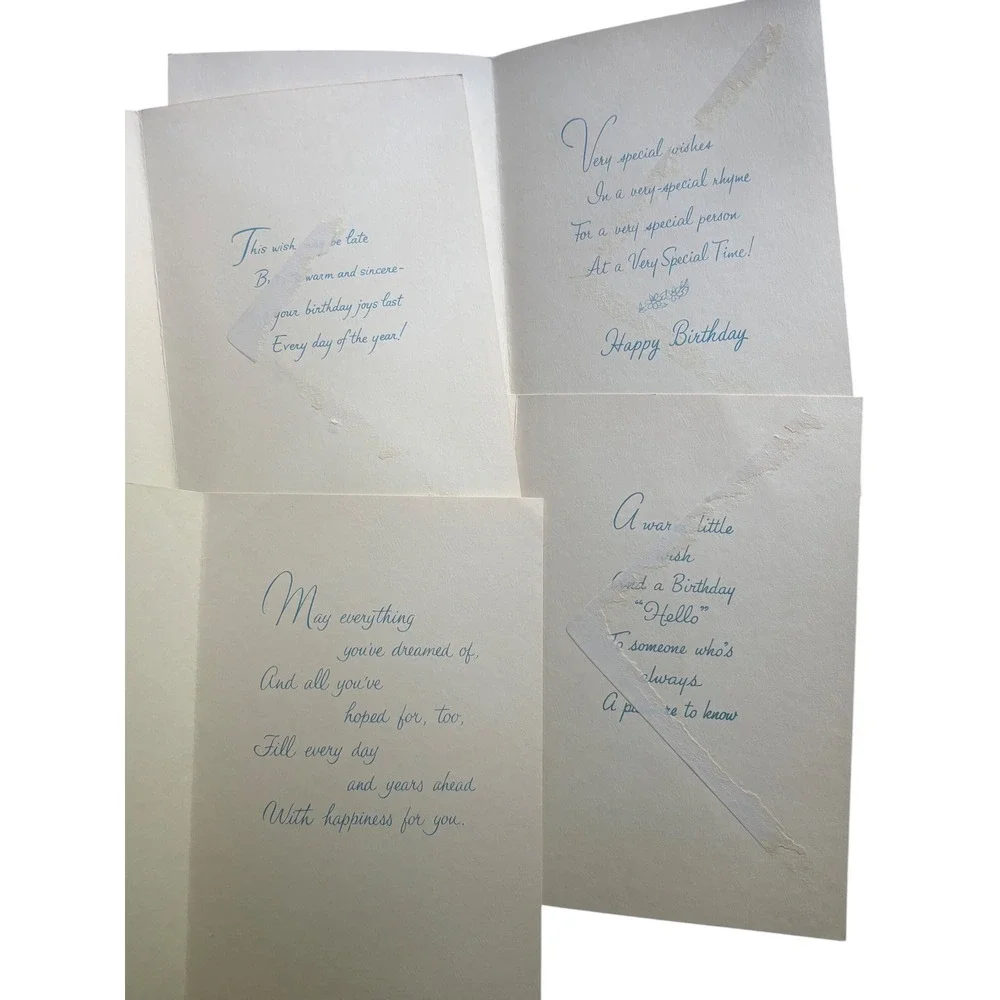 Vintage Olympicard Greeting Cards Lot 4 MCM Birthday Wedding Floral 1960s 70s